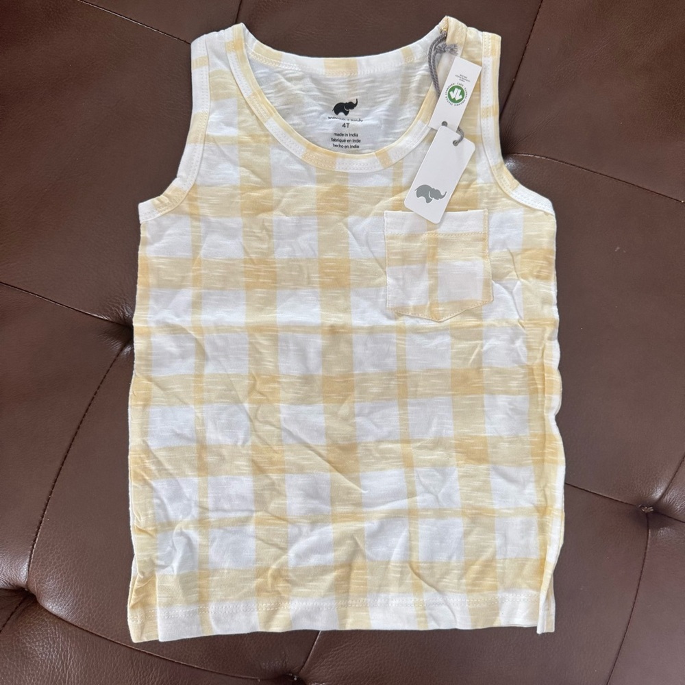 Yellow and White Gingham Monica and Andy Tank Top